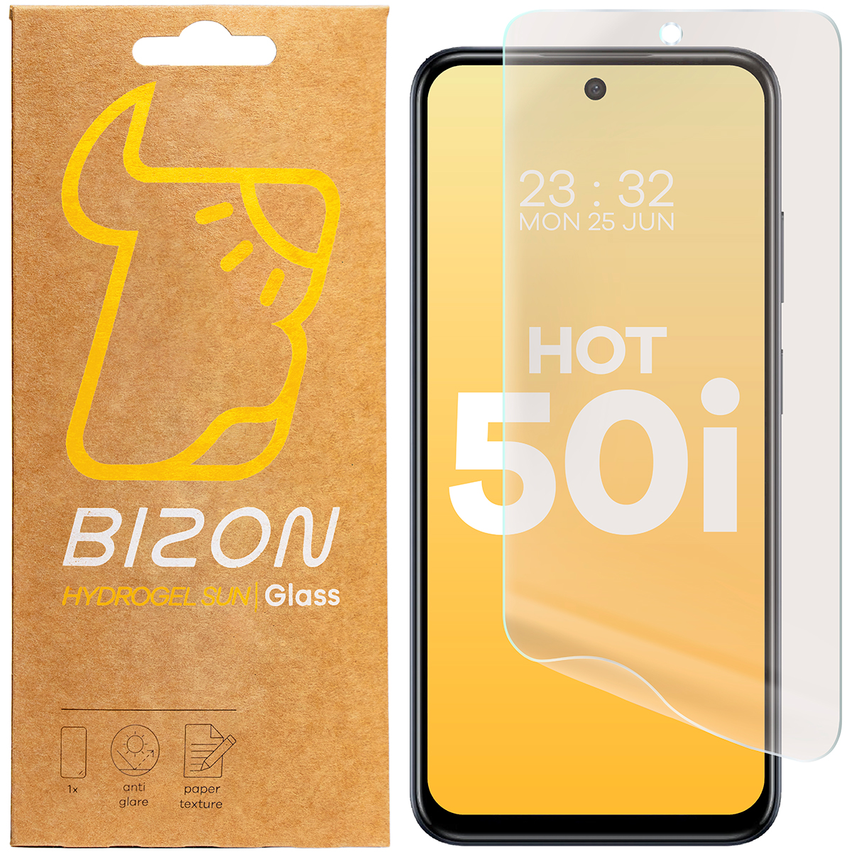 Folia matowa na ekran Bizon Film Sun Duo do Infinix Hot 50i, 2 sztuki